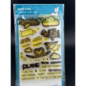 Lawn Fawn Plane and Simple Custom Craft Dies and Clear Stamp Set LF1023 LF1024